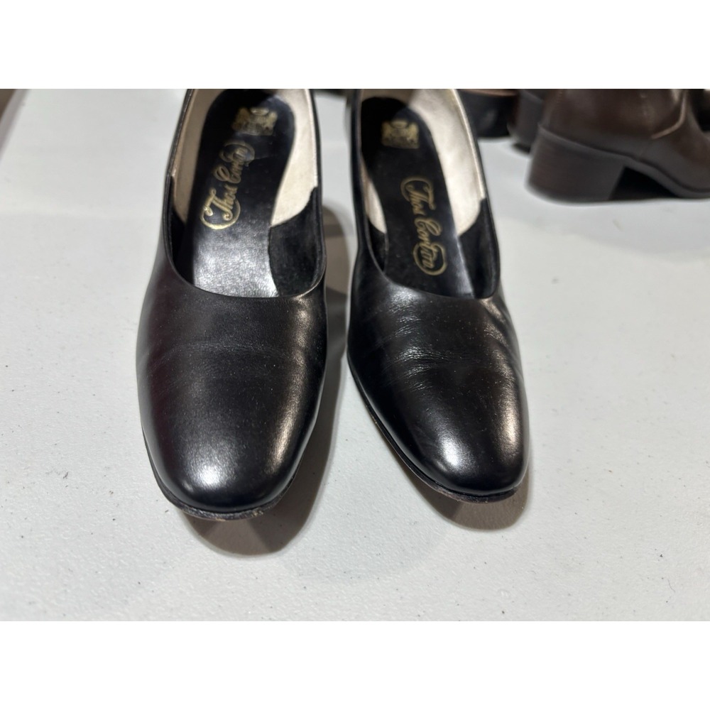 Thos Cort Ltd. black leather shoes pumps‎ heels, vintage, sz. 7.5 AAA